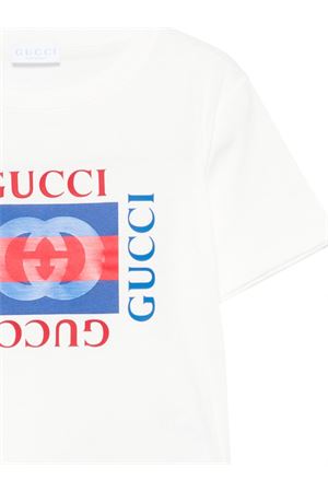 T-shirt bambino in cotone con stampa GUCCI KIDS | 575114XJHO89214